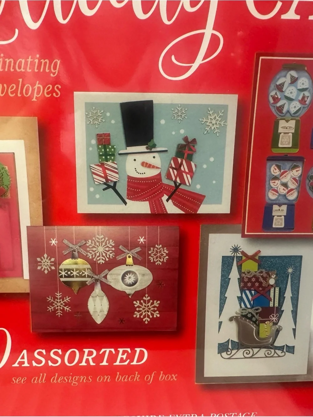 Hand Crafted Holiday Cards Assortment - Red